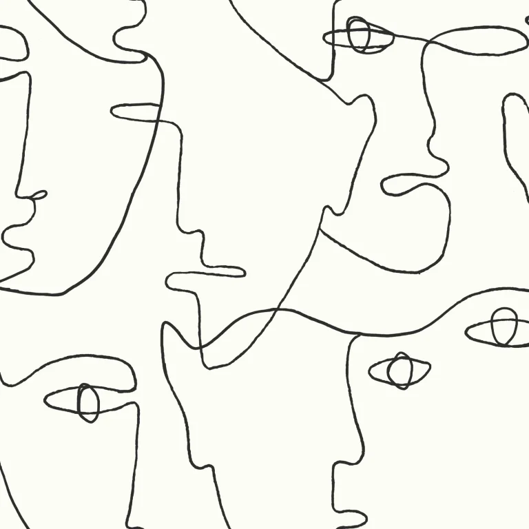 Pablo Portraits Peel and Stick Wallpaper - Black — Ảnh 2
