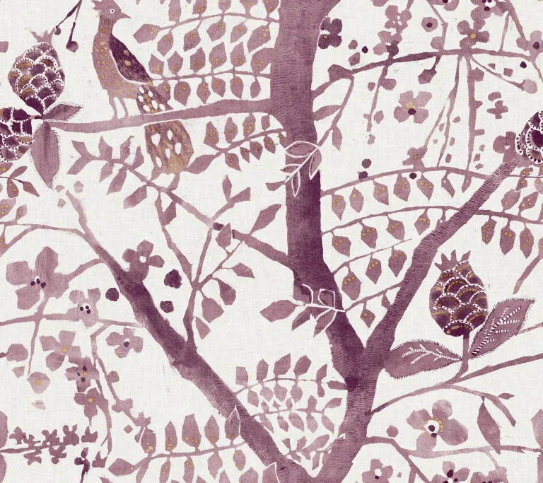 Peacock Block Print Wallpaper - Berry — Ảnh 3