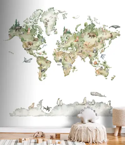 Cute Walls - Woodland Map Mural - 6042-1