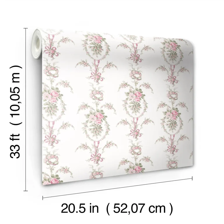 LoveShackFancy Rose Cheeks Floral Cluster Wallpaper - Party Pink — Ảnh 6