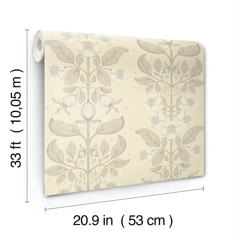 Rosa Floral Columns Wallpaper - Cream — Ảnh 5