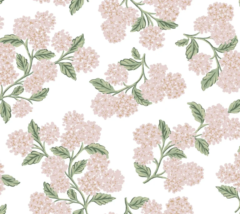 Rifle Paper Co. Hydrangea Peel and Stick Wallpaper - Pink & White — Ảnh 3