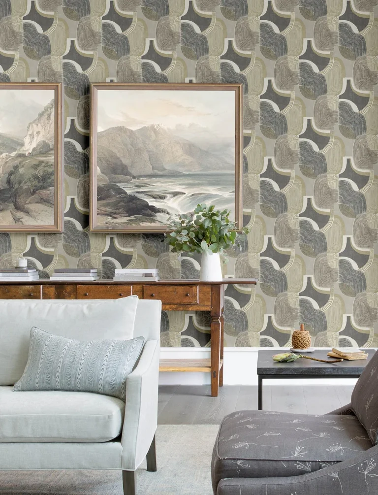 Hollace Geometric Wallpaper - Slate — Ảnh 5