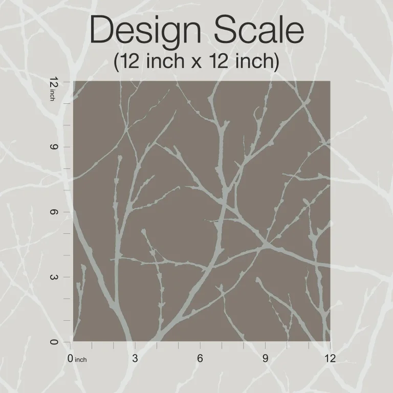 Trees Silhouette Wallpaper - Mocha/Silver — Image 4