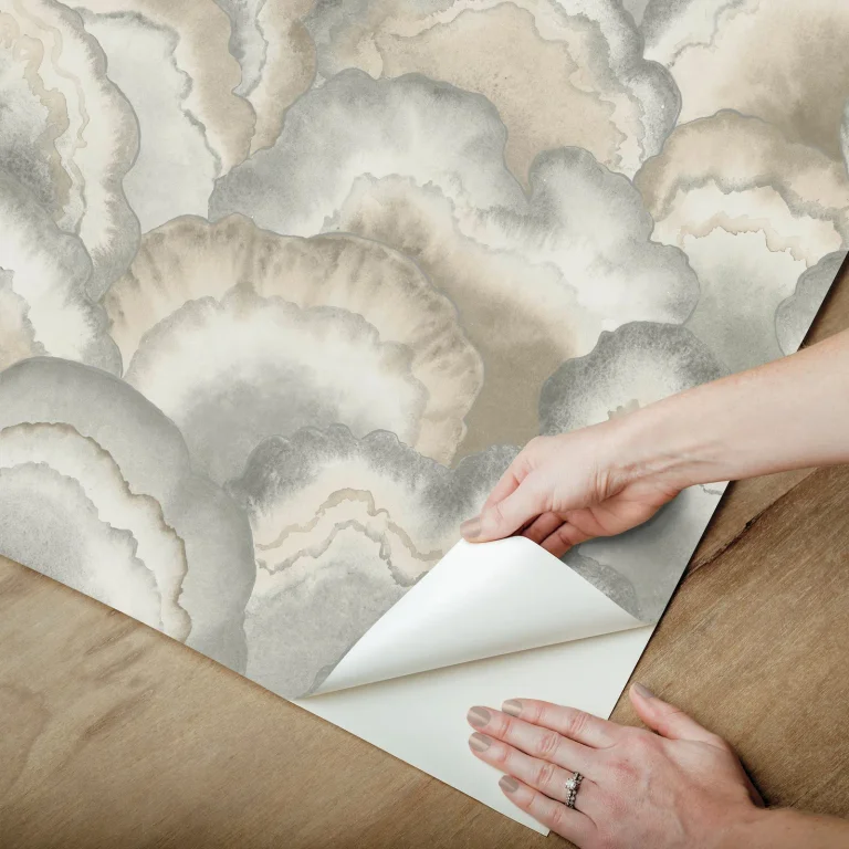 Candice Olson Abalone Fans Peel and Stick Wallpaper - Smokey — Ảnh 2
