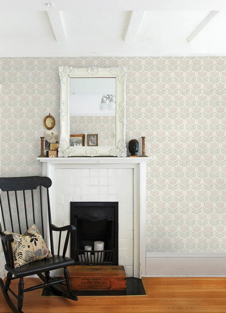 Chesapeake Cathal Tulip Block Print Wallpaper - Blush
