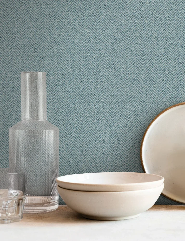 Tailored Chevron Wallpaper - Sky Blue — Ảnh 3
