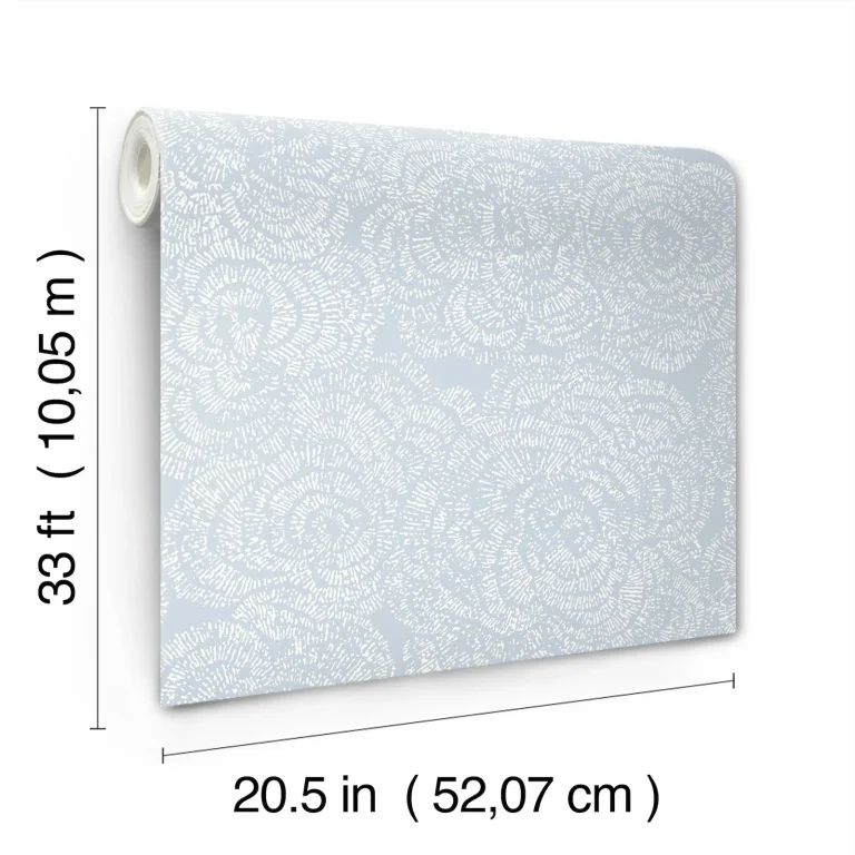 Ambroise Abstract Floral Wallpaper - Blue — Ảnh 3
