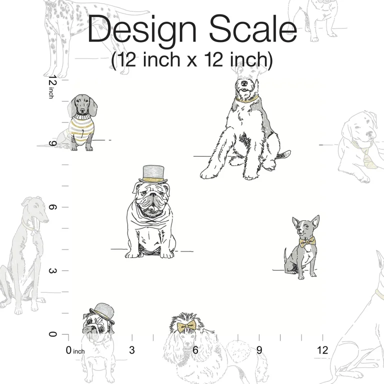 Dog's Life Peel and Stick Wallpaper - Silver/Gold — Image 3