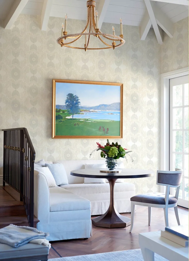 Villa Embellished Ogee Wallpaper - Bone — Ảnh 3