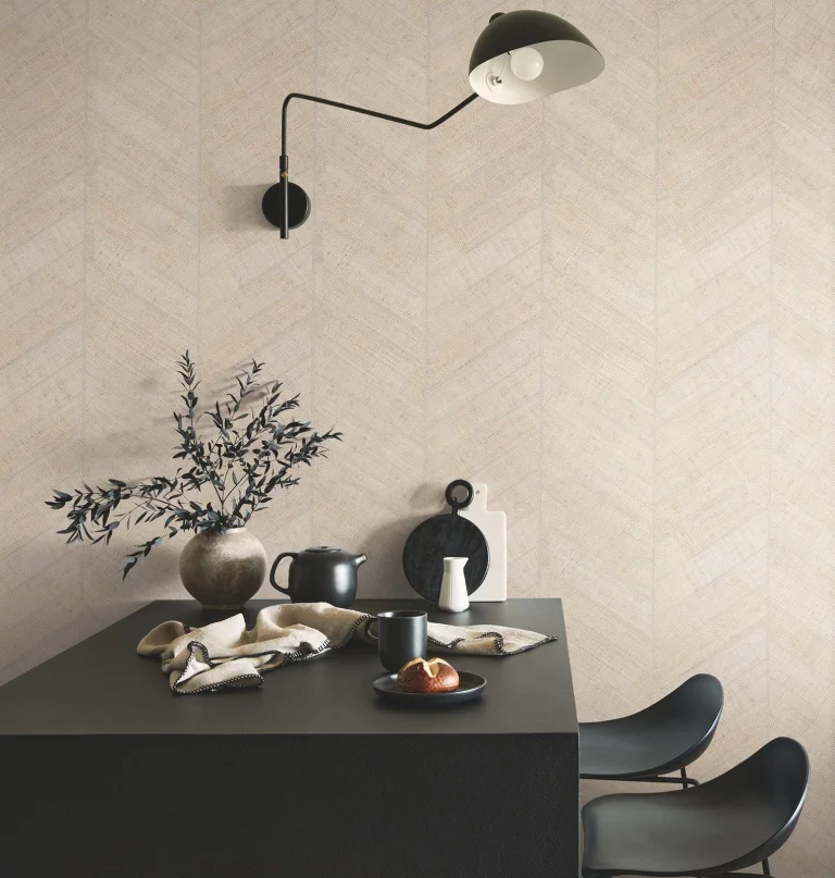 Ronald Redding Atelier Herringbone Wallpaper - White — Ảnh 3