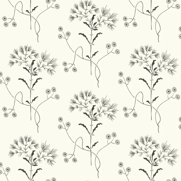 Magnolia Home Wildflower Wallpaper - Black On White — Ảnh 4