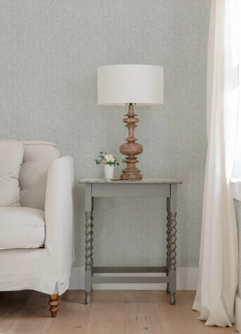 Ashbee Faux Fabric Wallpaper - Light Grey — Image 2