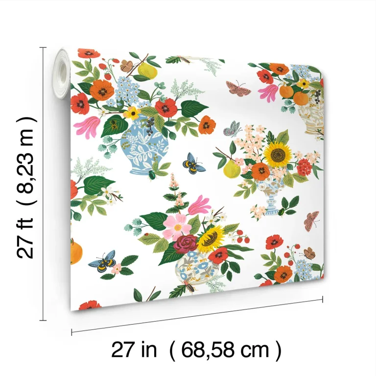 Rifle Paper Co. Flower Studies Wallpaper - Bright Multi — Ảnh 7