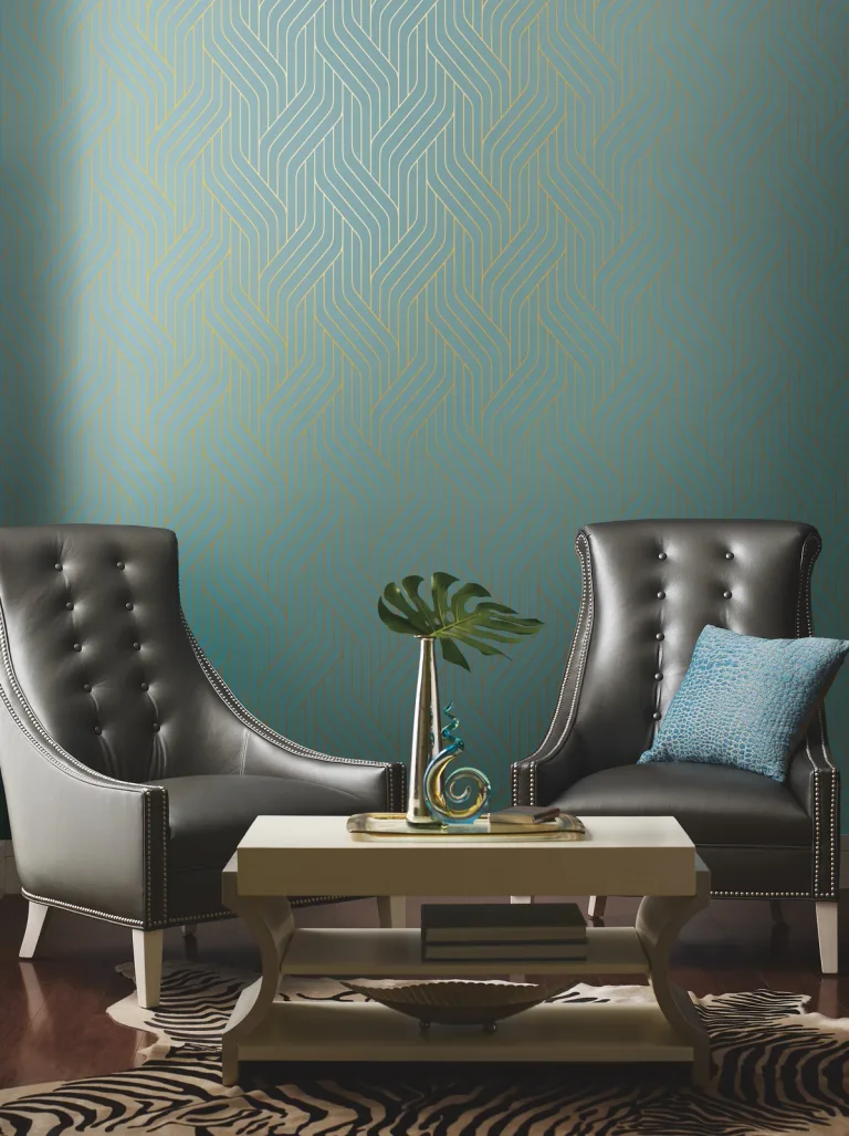 Ebb & Flow Wallpaper - Blue/Gold — Ảnh 2