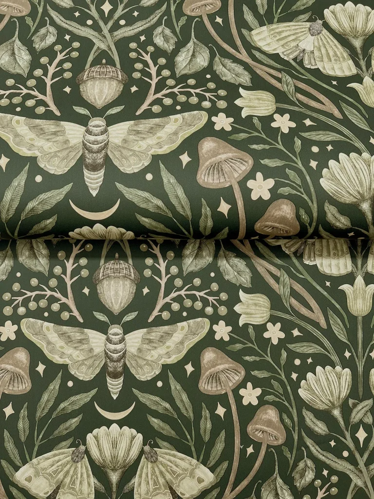 Chesapeake Mystic Moth Forest Magic Wallpaper - Dark Green — Ảnh 7
