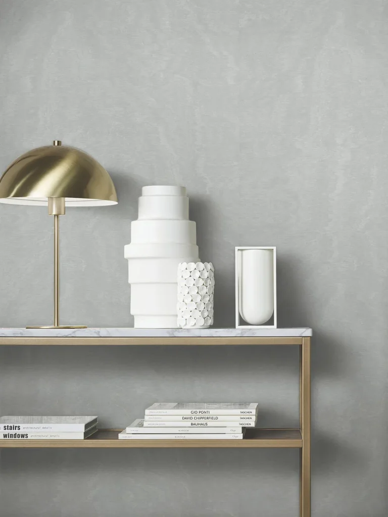 Shimmering Moire Textured Wallpaper - Silver — Image 4