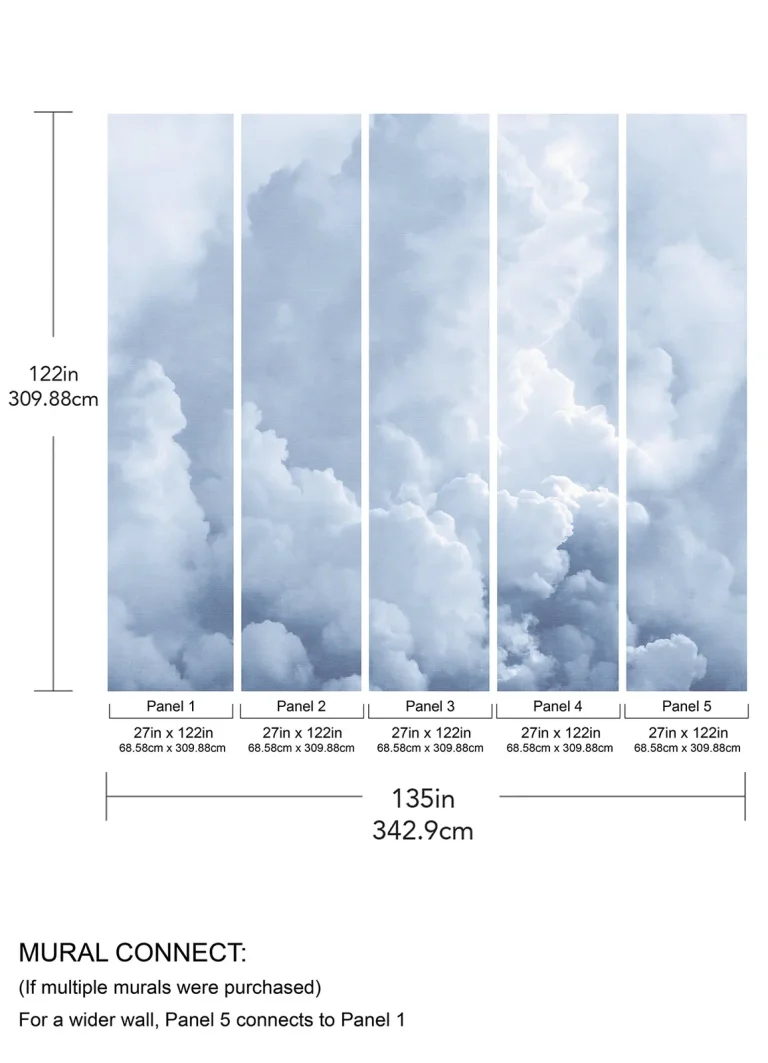 In the Clouds Wall Mural - Sky Blue — Ảnh 7