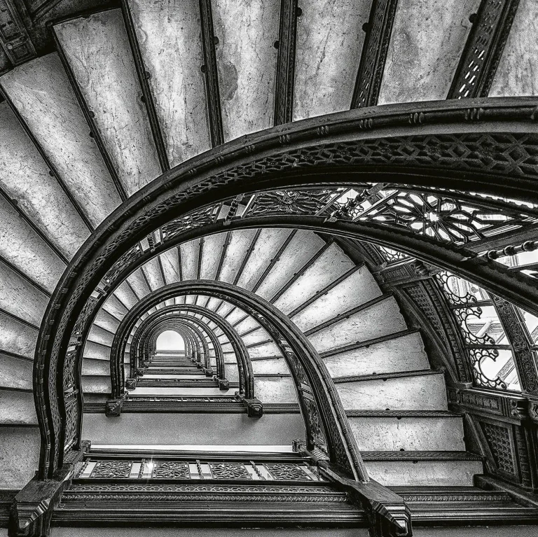 Old Stairs - Wall Mural 5144 - 8 Panel - 384cm x 260cm — Ảnh 2