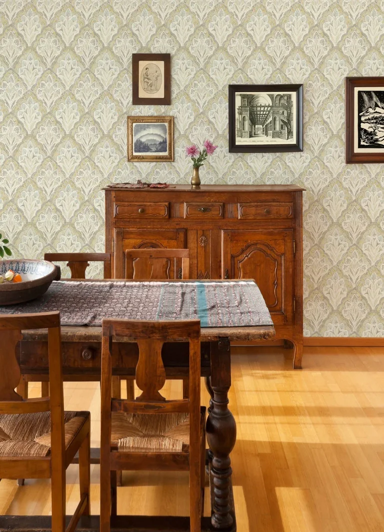 Chesapeake Mimir Quilted Damask Wallpaper - Mustard — Image 3
