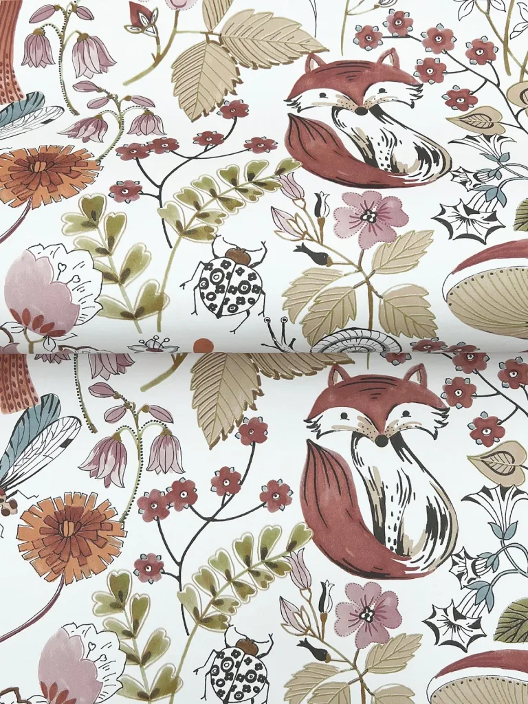 Wonder Woodland Animals Wallpaper - Plum — Ảnh 7
