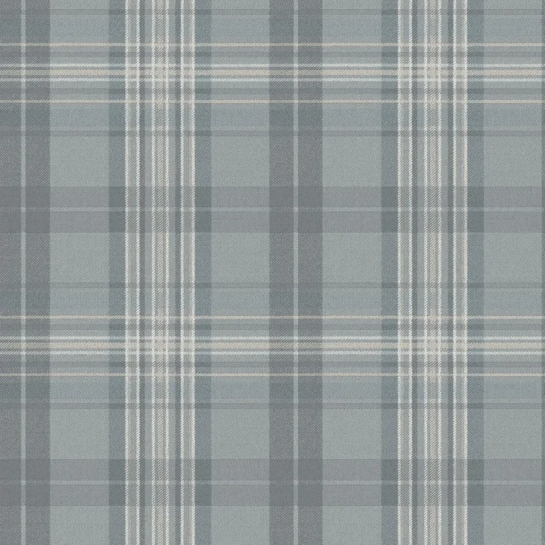 Chesapeake Austin Plaid Wallpaper - Slate and Grey — Image 3