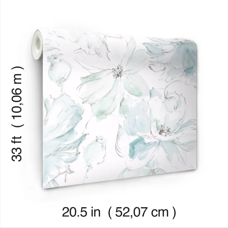 Floral Dreams Wallpaper - Teal/Mineral Green — Ảnh 5