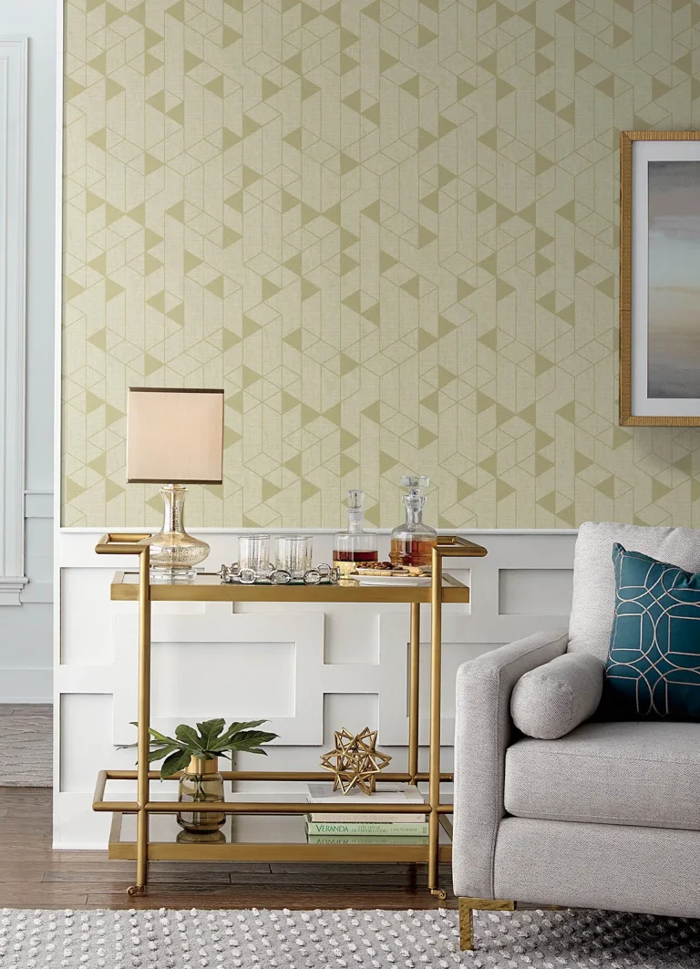 Fairbank Linen Geometric Wallpaper - Gold — Ảnh 3
