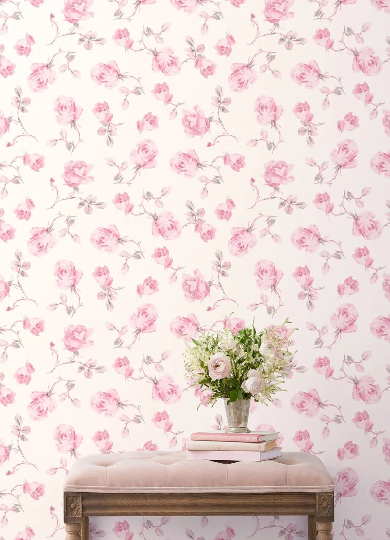 LoveShackFancy Ribbon Rosa Loose Roses Wallpaper - Rose — Ảnh 5