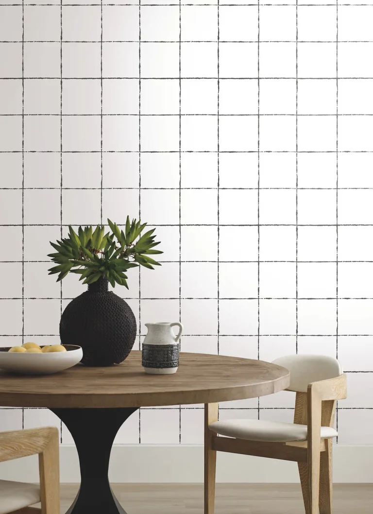 La Vitre Plaid Wallpaper - Carbon Black — Ảnh 5