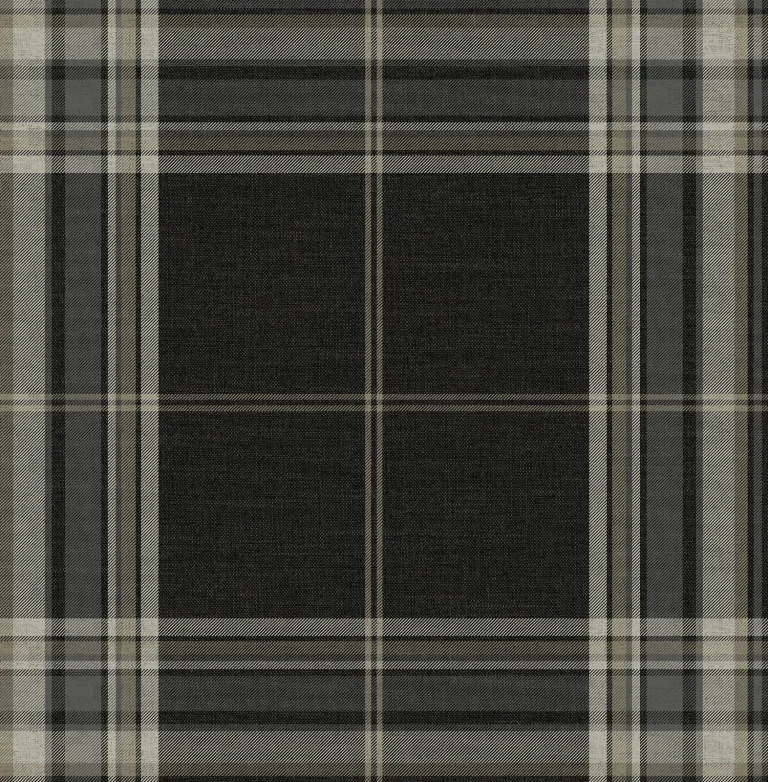 Westley Plaid Wallpaper - Black — Image 4
