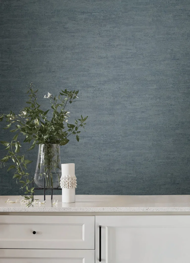 Weathered Stucco Wallpaper - Dusty Blue — Ảnh 3