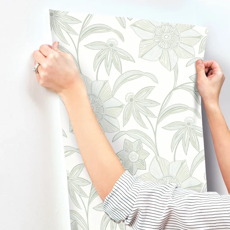 Star Flower Wallpaper - Light Green — Ảnh 4
