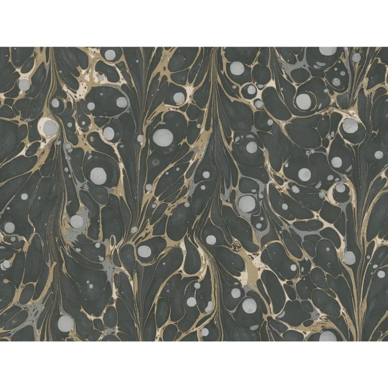 Marbled Endpaper Wallpaper - Black/Gold — Image 4