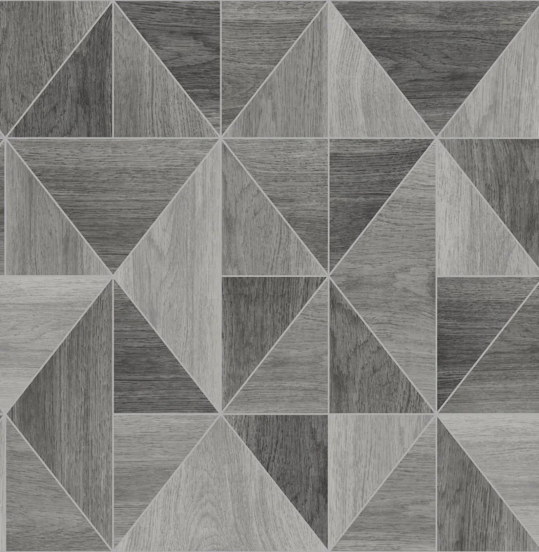 Simpson Geometric Wood Wallpaper - Grey — Ảnh 2