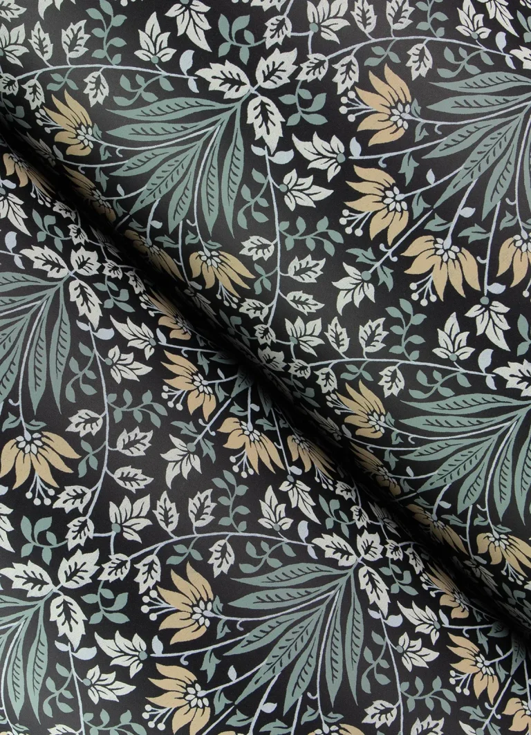 Chris Loves Julia Woodbury Floral Damask Wallpaper - Black