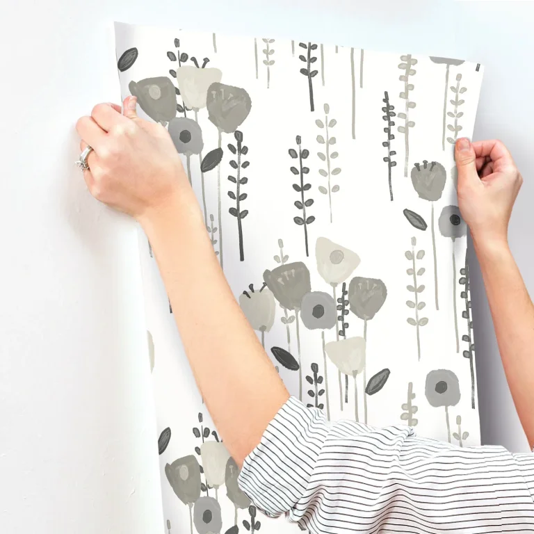Mabel Floral Field Wallpaper - Grey — Ảnh 6