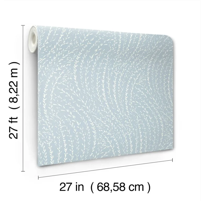 Willow Song Botanical Wallpaper - Sky Blue — Ảnh 3