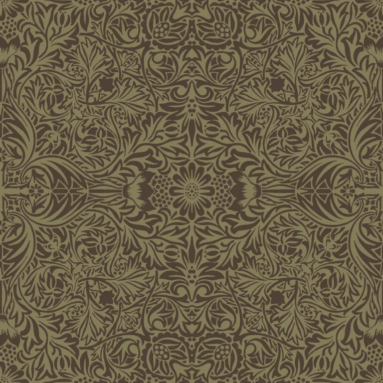 Ceiling Intricate Floral Wallpaper - Brown — Ảnh 2