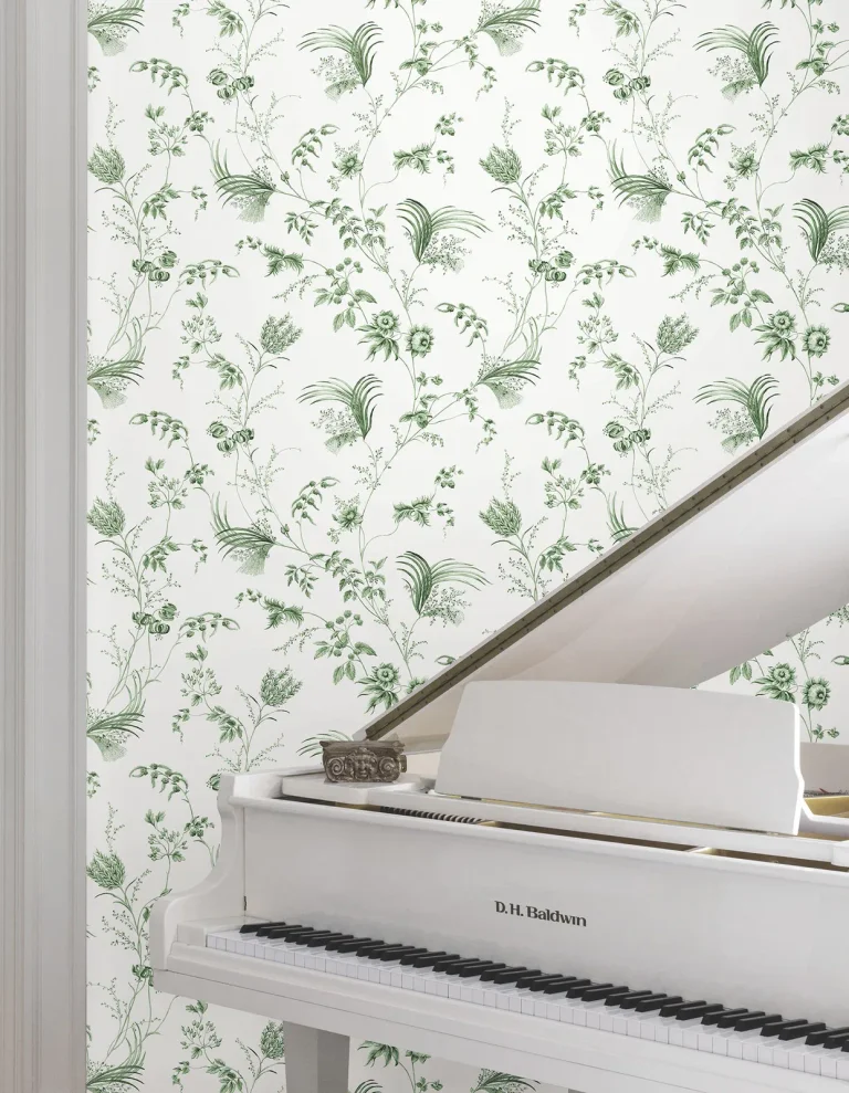 Ronald Redding Floral Lace Wallpaper - Green — Ảnh 5