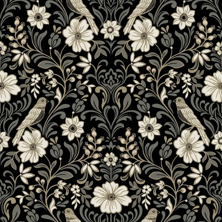 Magnolia Home Colette Wallpaper - Black — Ảnh 4