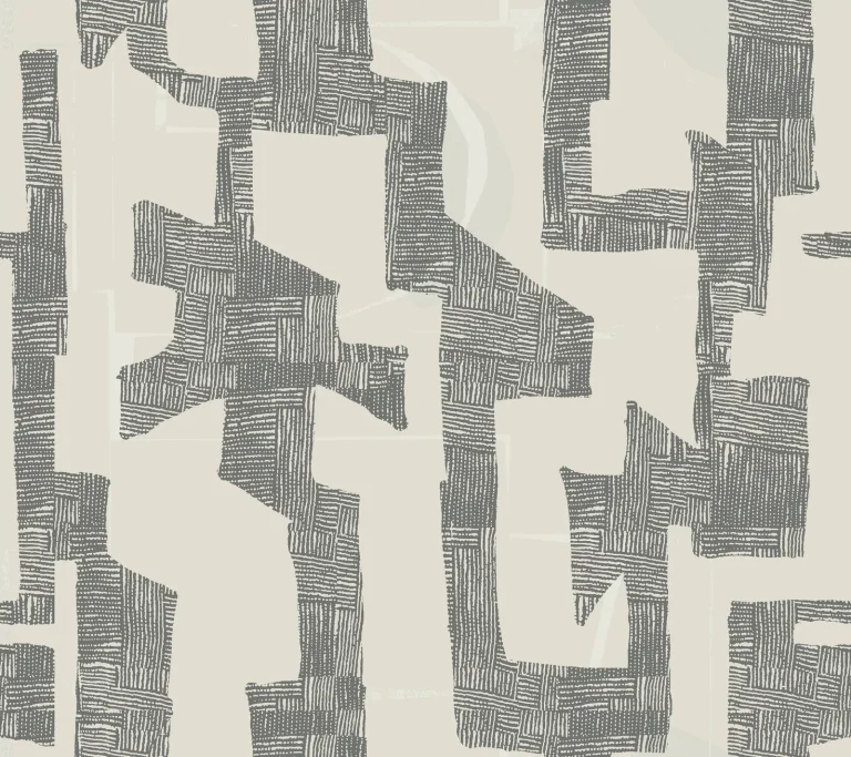 Modern Tribal Wallpaper - Linen/Charcoal — Ảnh 6