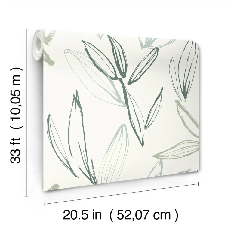 Kenia Leaf Toss Wallpaper - Green — Ảnh 7