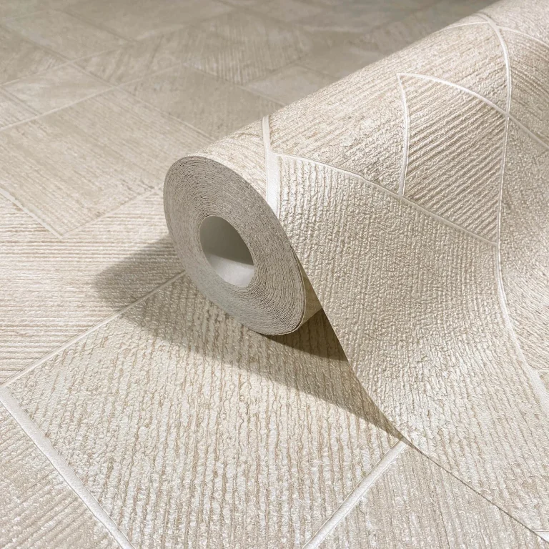 Marquetry Tile Wallpaper - Beige — Ảnh 2