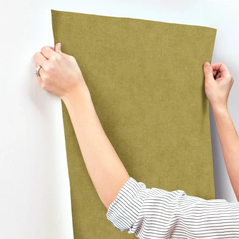 Nuovo Faux Linen Wallpaper - Chartreuse — Ảnh 6