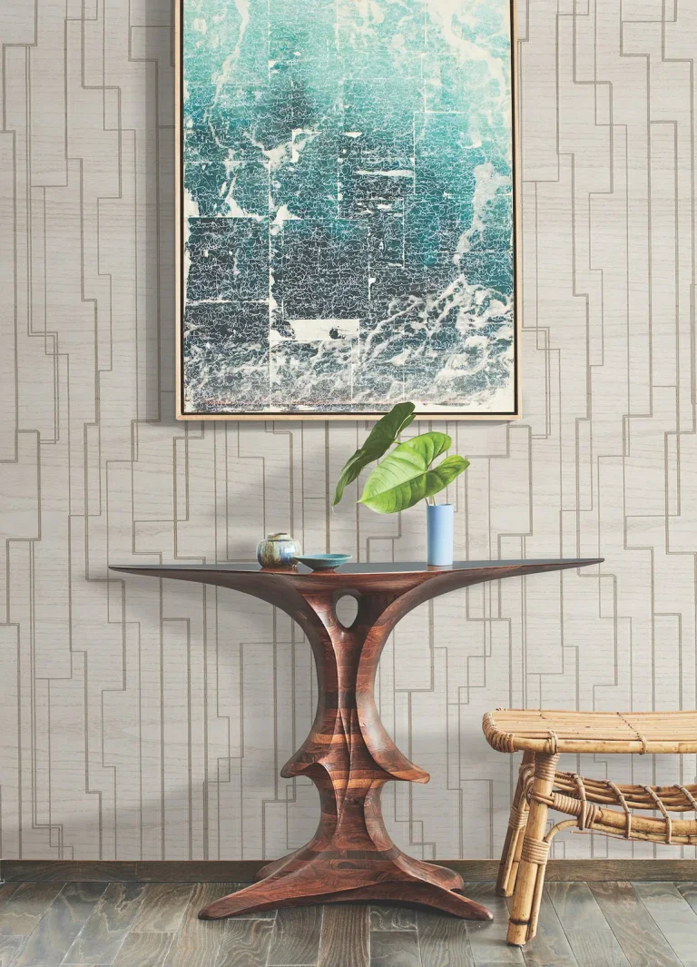 Ronald Redding Inlay Line Wallpaper - White — Ảnh 5