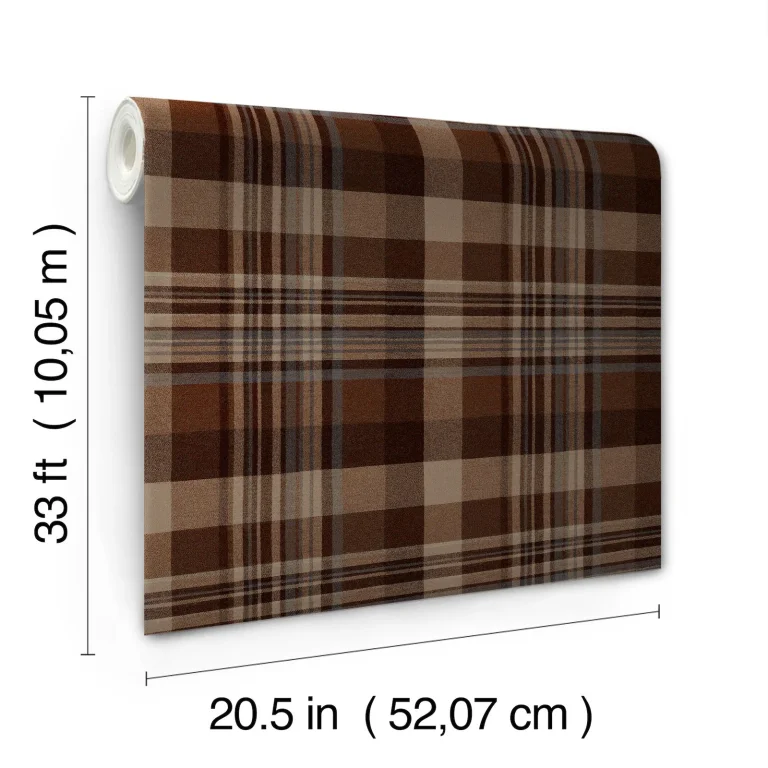 Chesapeake Dutton Plaid Flannel Wallpaper - Rust — Ảnh 7