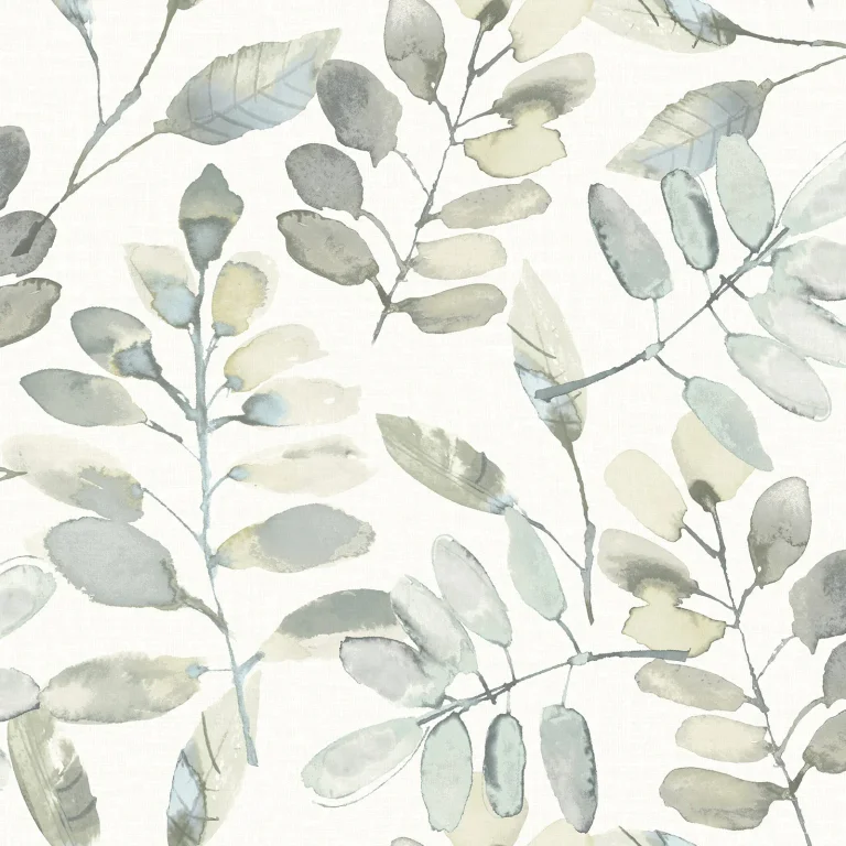 Chesapeake Pinnate Leaves Wallpaper - Grey and Green — Ảnh 3
