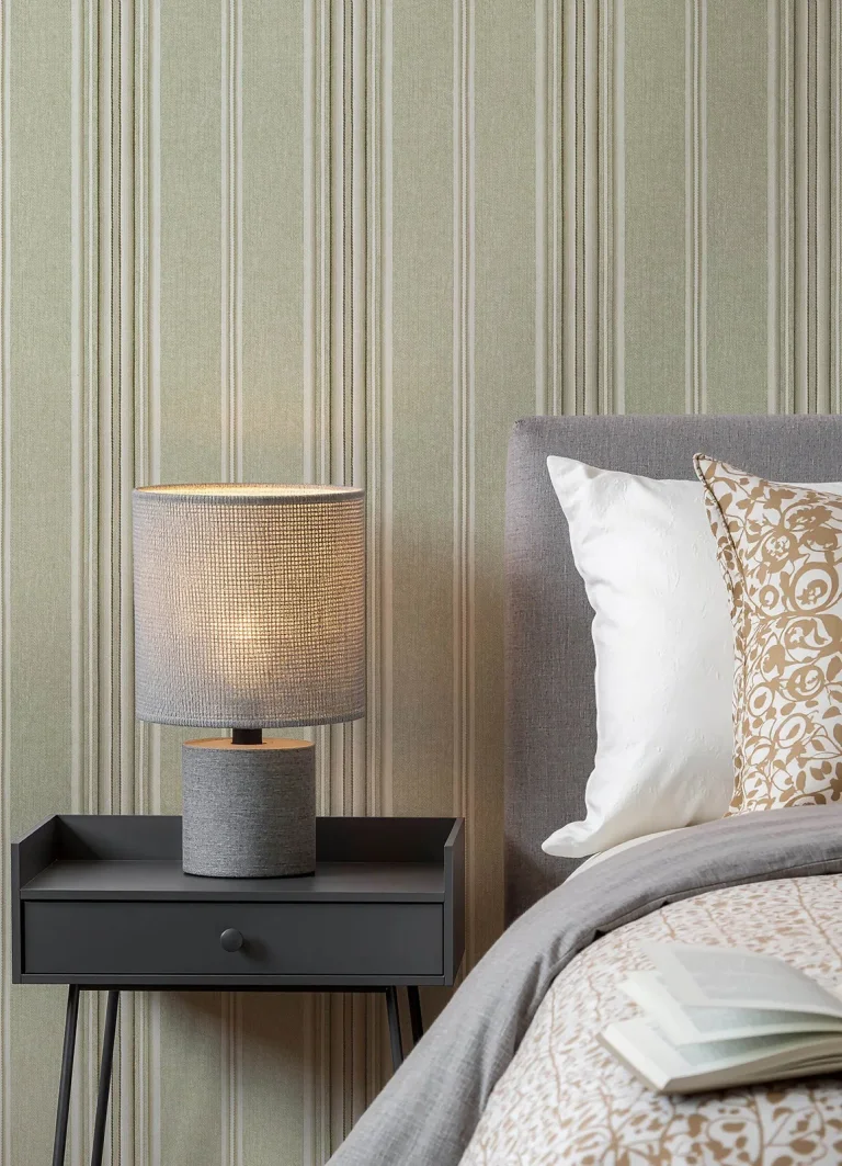 Chesapeake Calvados Linen Stripe Wallpaper - Moss — Ảnh 6
