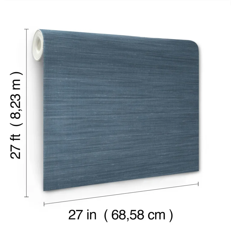 Sari Silk Faux Fabric Wallpaper - Denim — Ảnh 6